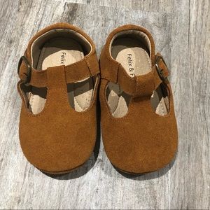 Felix & Flora Soft Sole Leather Brown Moccassins Size 145 Aprox 2.5-3 Year Old